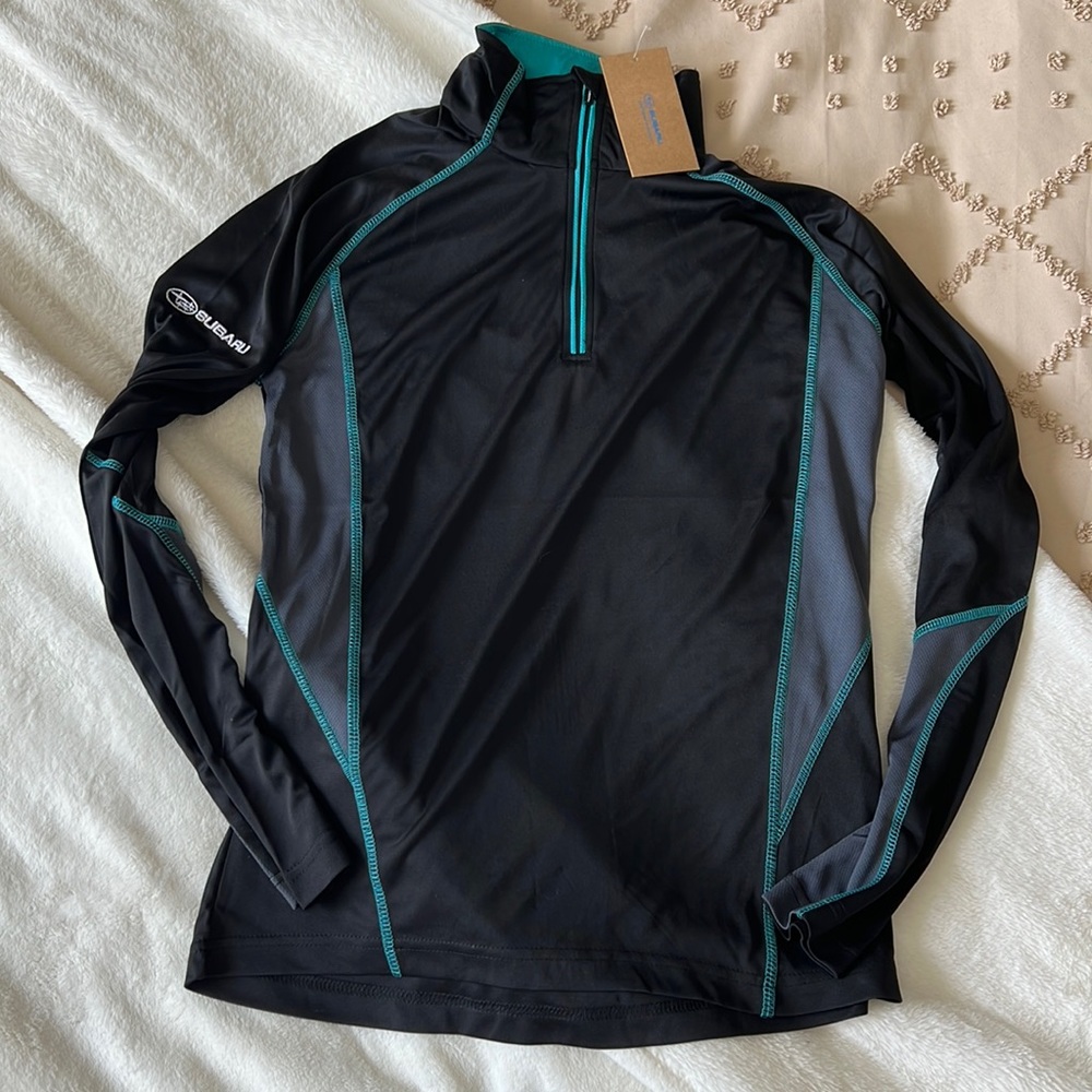 SUBARU women's ¼ quarter zip athletic fitness vented top with long sleeves